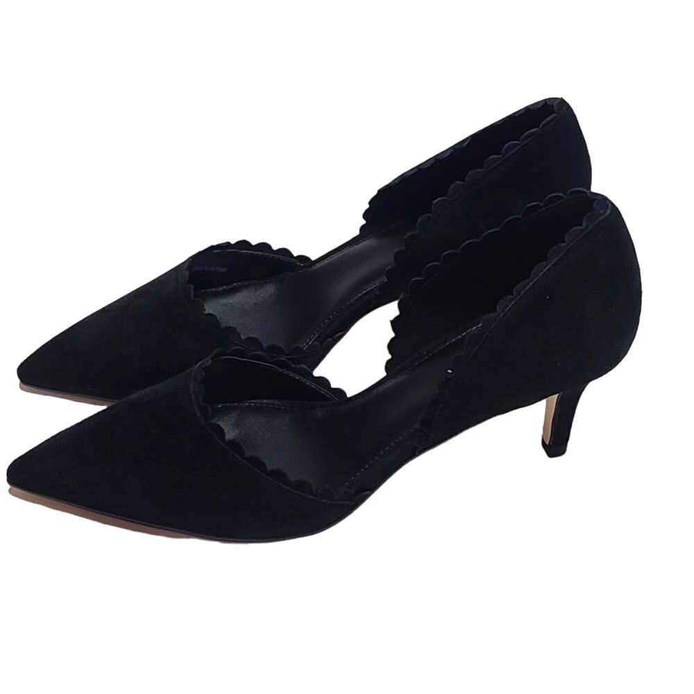 Pelle Moda Kenny black suede heels women's size 7.5